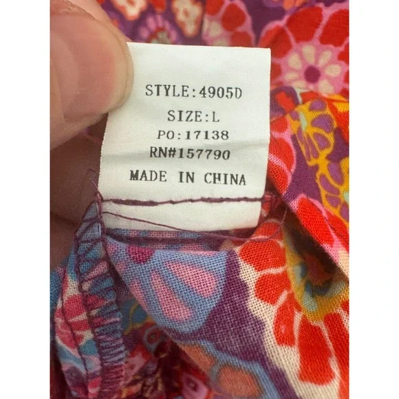 Pinch Canyon Trail Dress Floral Print Ruffle Sleeve Mini Colorful Size Large - Picture 9 of 9